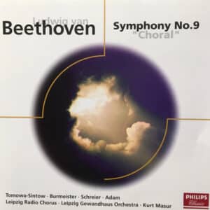 Ludwig van Beethoven - Tomowa-Sintow, Burmeister, Schreier, Adam, Leipzig Radio Chorus, Leipzig Gewandhaus Orchestra, Kurt Masur – Symphony No. 9 "Choral" (CD)
